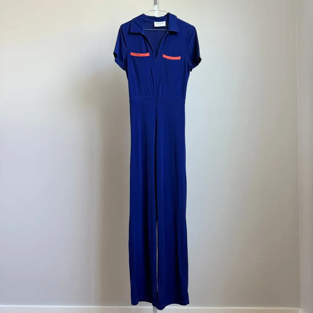 Peachy Den sz‎ S blue orange jumpsuit